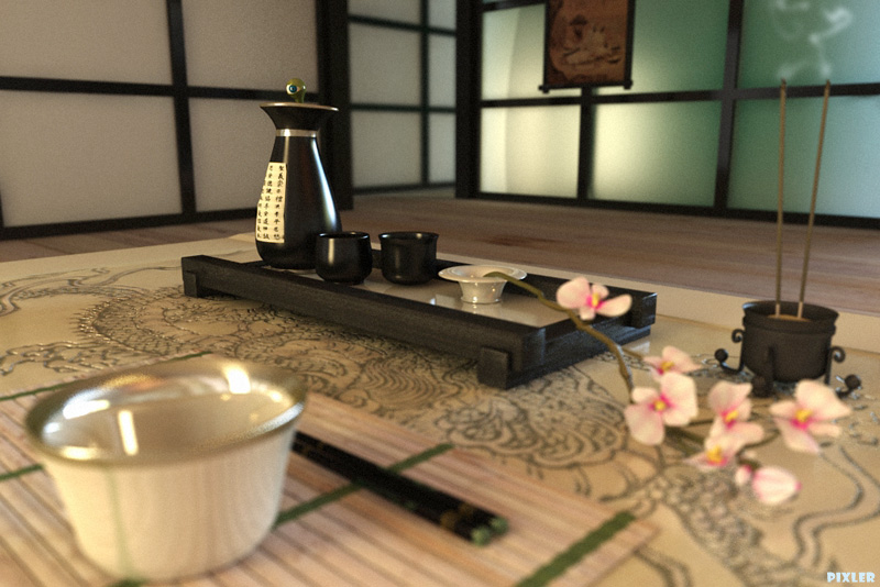 chinese tea ceremony 3D