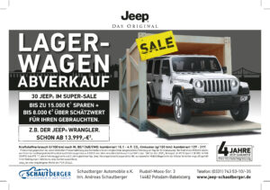 Jeep Anzeige mit 3D-Box und Photoshop Bearbeitung